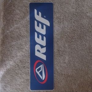 Reef sticker 26"x 6" 1/2 blue with white lettering. Large sticker